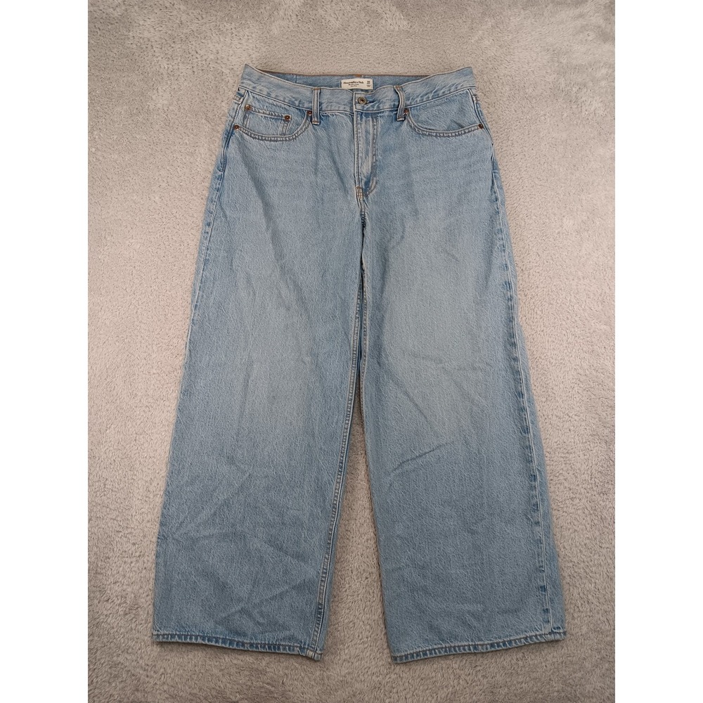 Abercrombie & Fitch Jeans Womens 34x28 (Tag 30 Short) Blue Ultra Loose Wide Leg